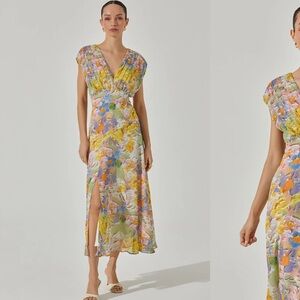 ASTR The Label V-neck pleated midi dress